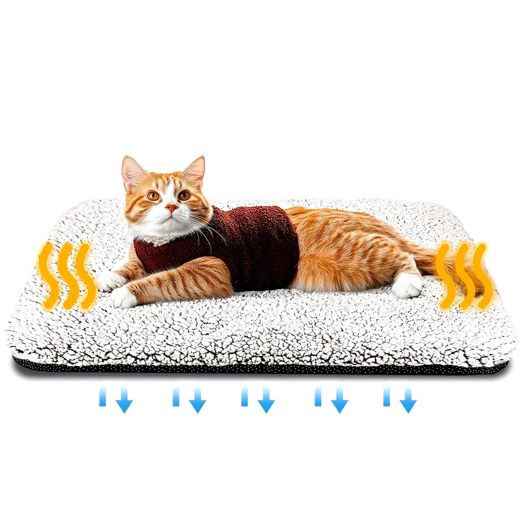 Self-Heating Pet Pads Blanket Puppy Pad Warm Cushion Mat for Cats Dogs Washable Pets with Thermal Body Heat Reflecting Core Pad