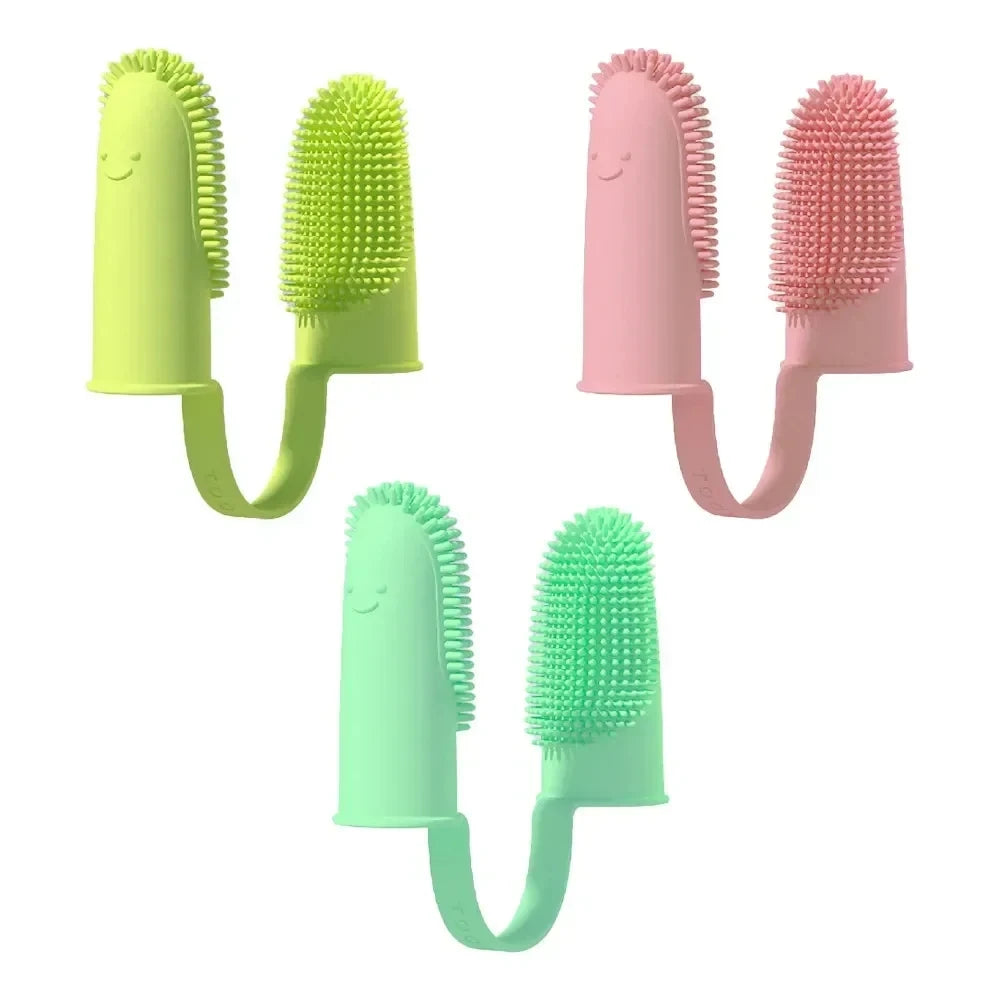 Pet Two-finger Toothbrush Dog Cat Pet Supplies Teeth Cleaning Finger Set Oral Cleaning Tools Pet Two-finger Toothbrush Dog Cat