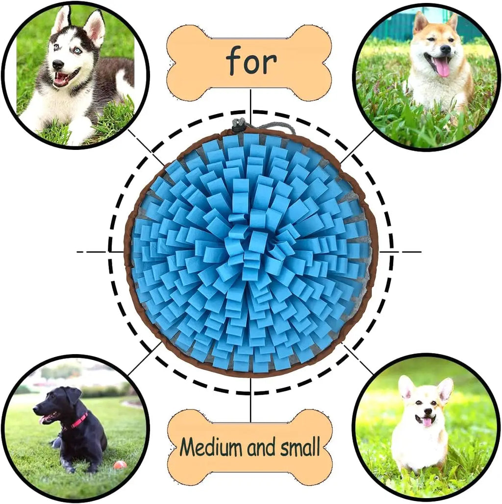 Dog Snuffle-Mat Slow-Feeder-Bowl - Simulating Grassland for Boredom, Encourages Natural Foraging Skills for Pet