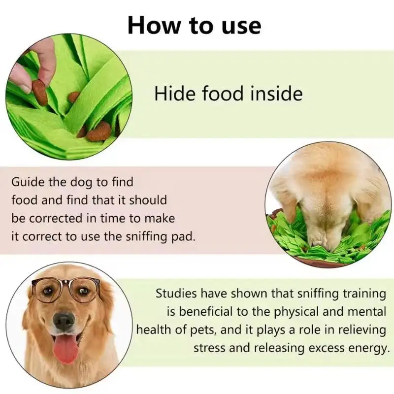 Entertaining Pet Snuffle Mat, Encourages Mental Stimulation in Cats Dogs, Perfect for Travel, Encourages Foraging
