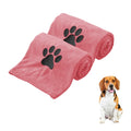 1pc Ultra-Absorbent Microfiber Dog Towel - Quick Dry, Soft & Thick Pet Bathing Cloth with Embroidered Paw