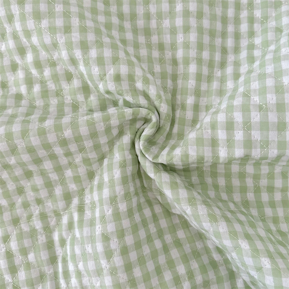 145x50cm Quilted Cotton Padded Composite Fabric Clothing Lining Pet Clothes Inner Fabric Color-Block Plaid Cushion Sewing Cloth
