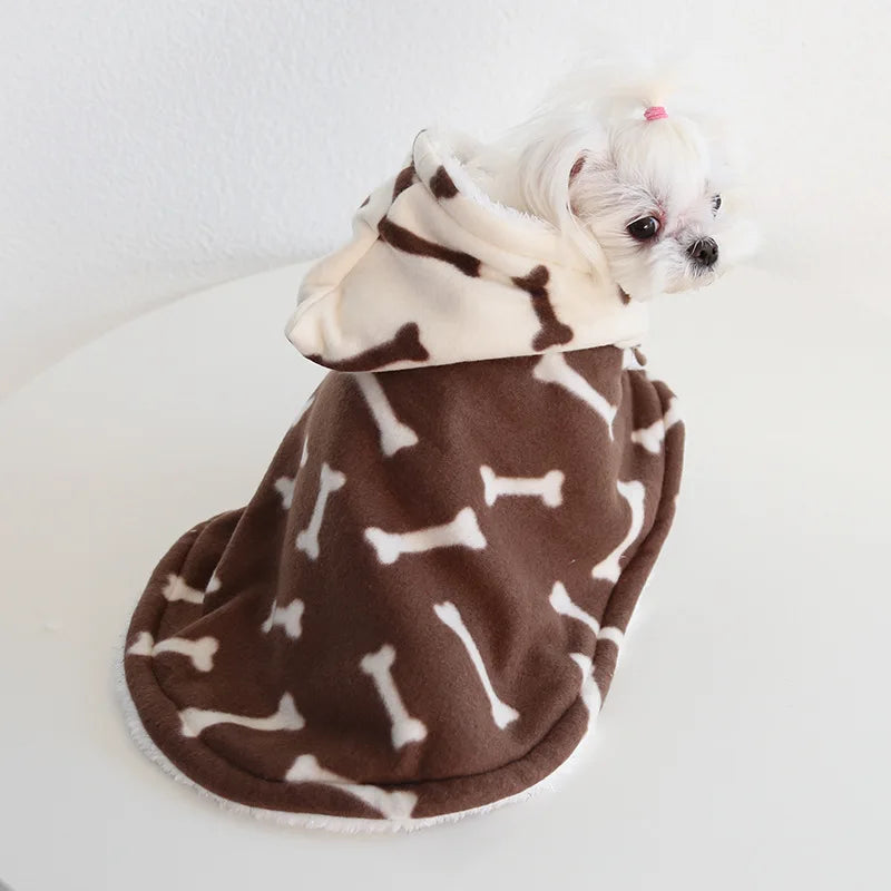 Pet Cloak Pajama Autumn and Winter Thickened Cotton Clothes Dog Cloak Teddy Pet Clothes Household Dog Clothes Dog Jacket