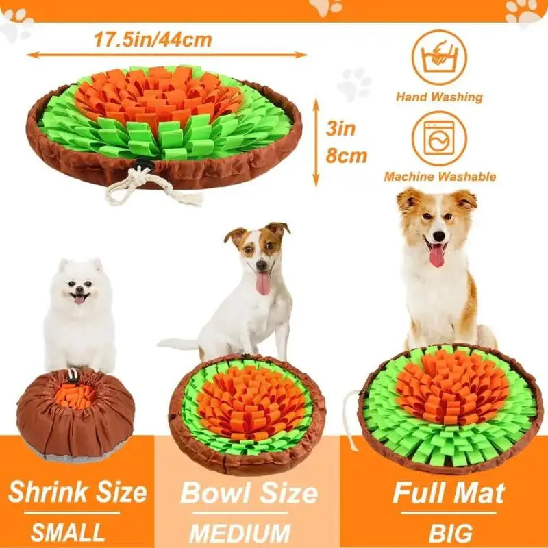 【E】Pet Snuffle Mat For Dogs, Interactive Feed Game For Boredom, Encourages Natural Foraging Skills For Cats Dogs Bowl Travel Use