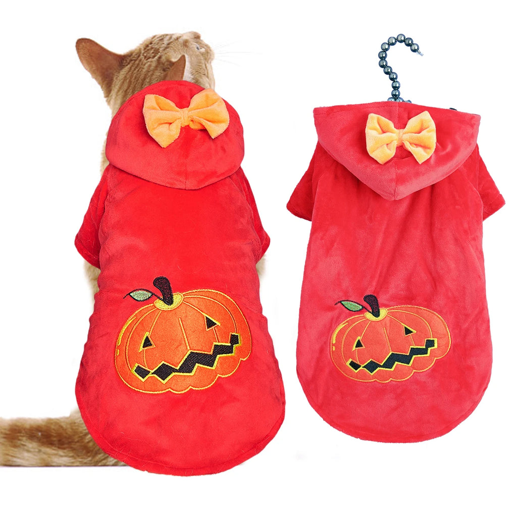 Pet Puppy And Cat Cloth Halloween Party Cosplay Pumpkin Clothes Autumn & Winter Fashion Soft Comfortable Coat Clothing Hot sale