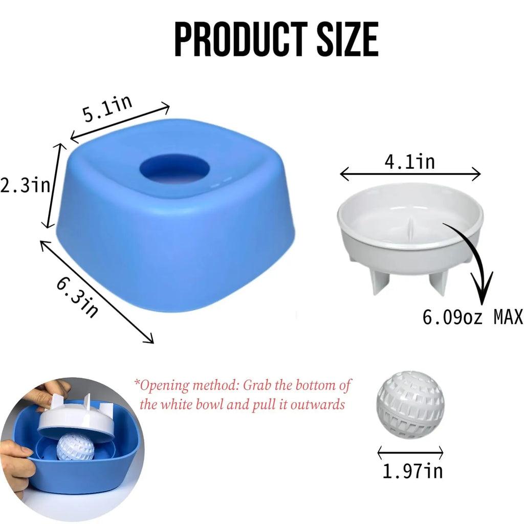 Dog lick Bowl Slow Feeder Dog Bowl for Liquid with Rolling Ball Interactive Lick Bowl AntiSlip for Wet Food Water Treat Lick Toy