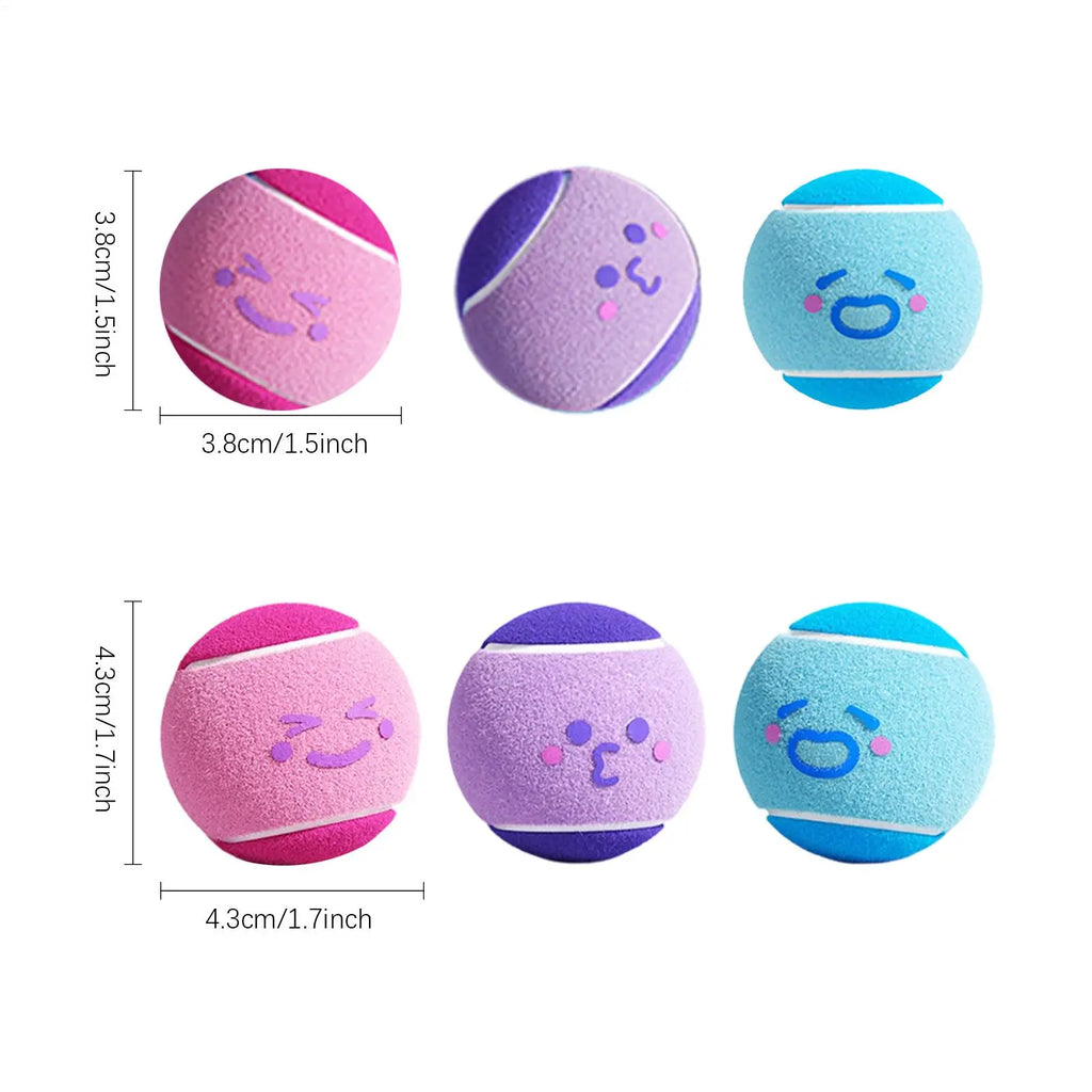 6pcs Pet Dog Tennis Balls, Interactive Toys For Dogs, Chew-resistant Durable Rubber Tennis Balls, Puppy Indoor Outdoor play Toys