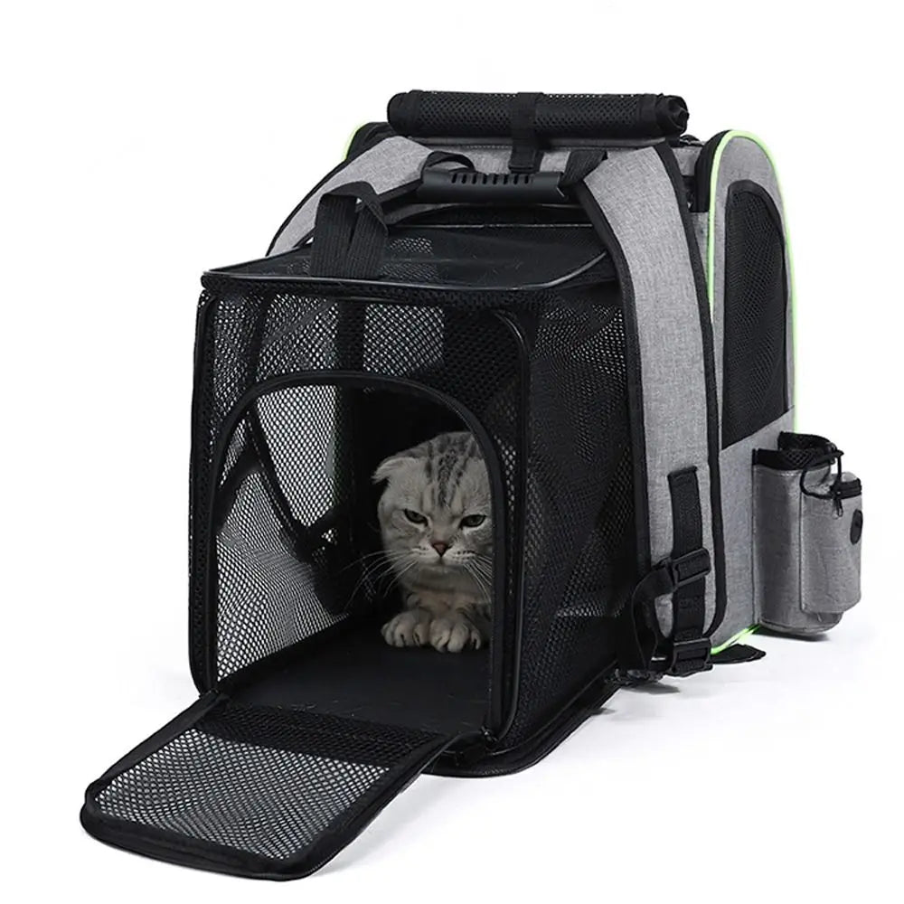 Large Capacity Pet Carrier Backpack Foldable Breathable Portable Puppy Backpack Adjustable Pet Travel Bag Hiking Adventure
