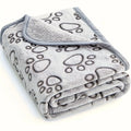 Pet Blanket to Keep Warm, Cut Flower Footprint Blanket, Cat and Dog Mat, Flannel Embossed Pet Blanket