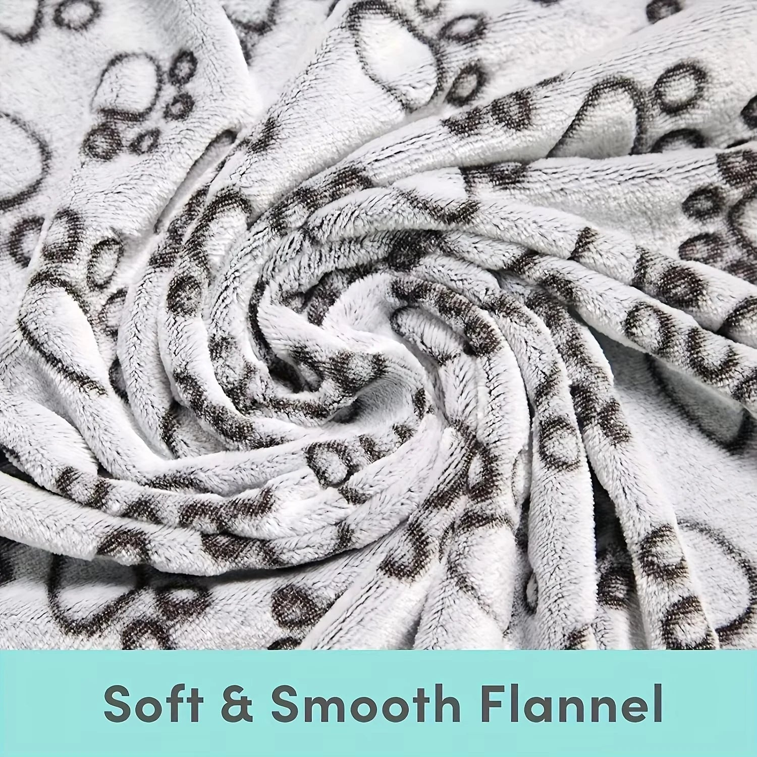 Pet Blanket to Keep Warm, Cut Flower Footprint Blanket, Cat and Dog Mat, Flannel Embossed Pet Blanket