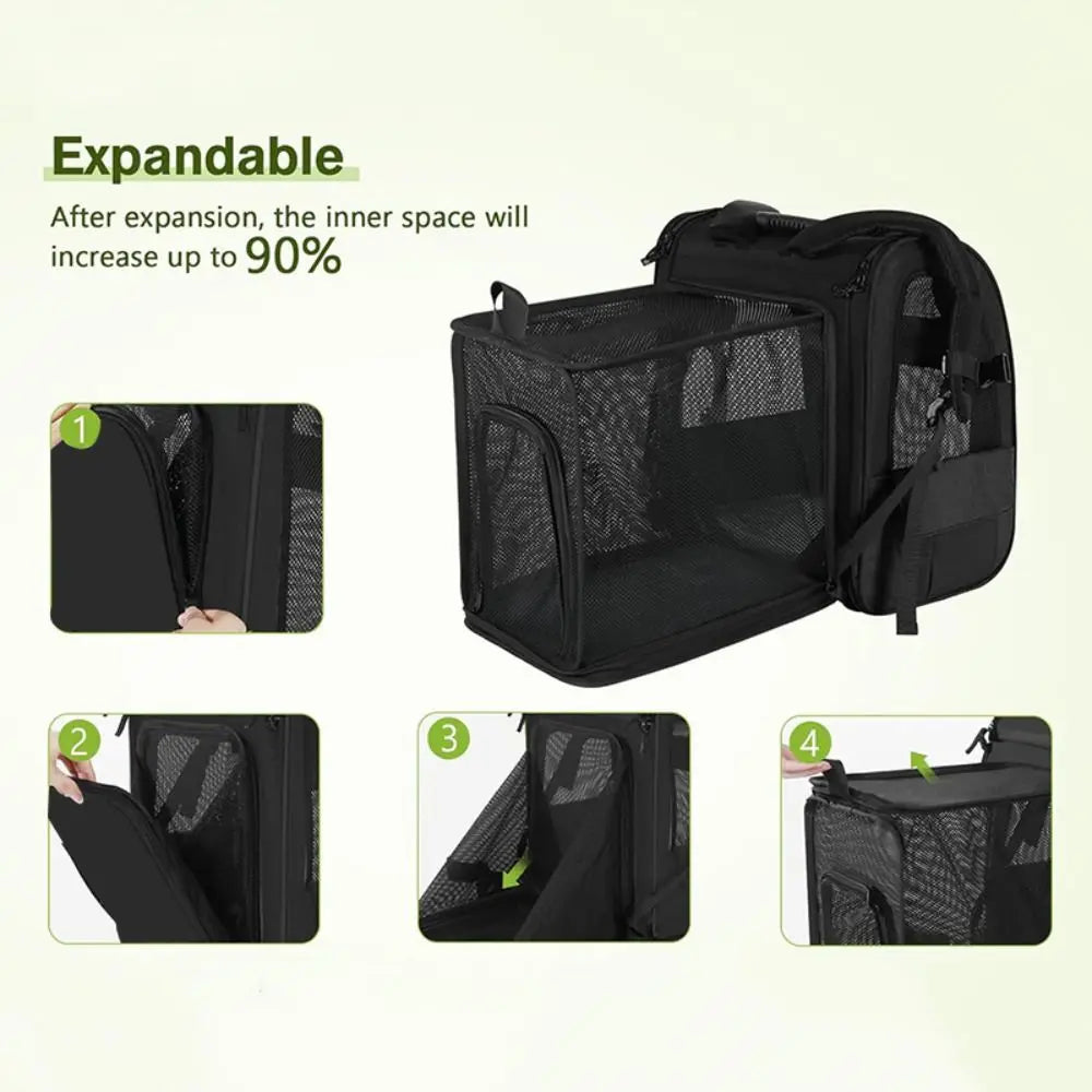 Large Capacity Pet Carrier Backpack Foldable Breathable Portable Puppy Backpack Adjustable Pet Travel Bag Hiking Adventure