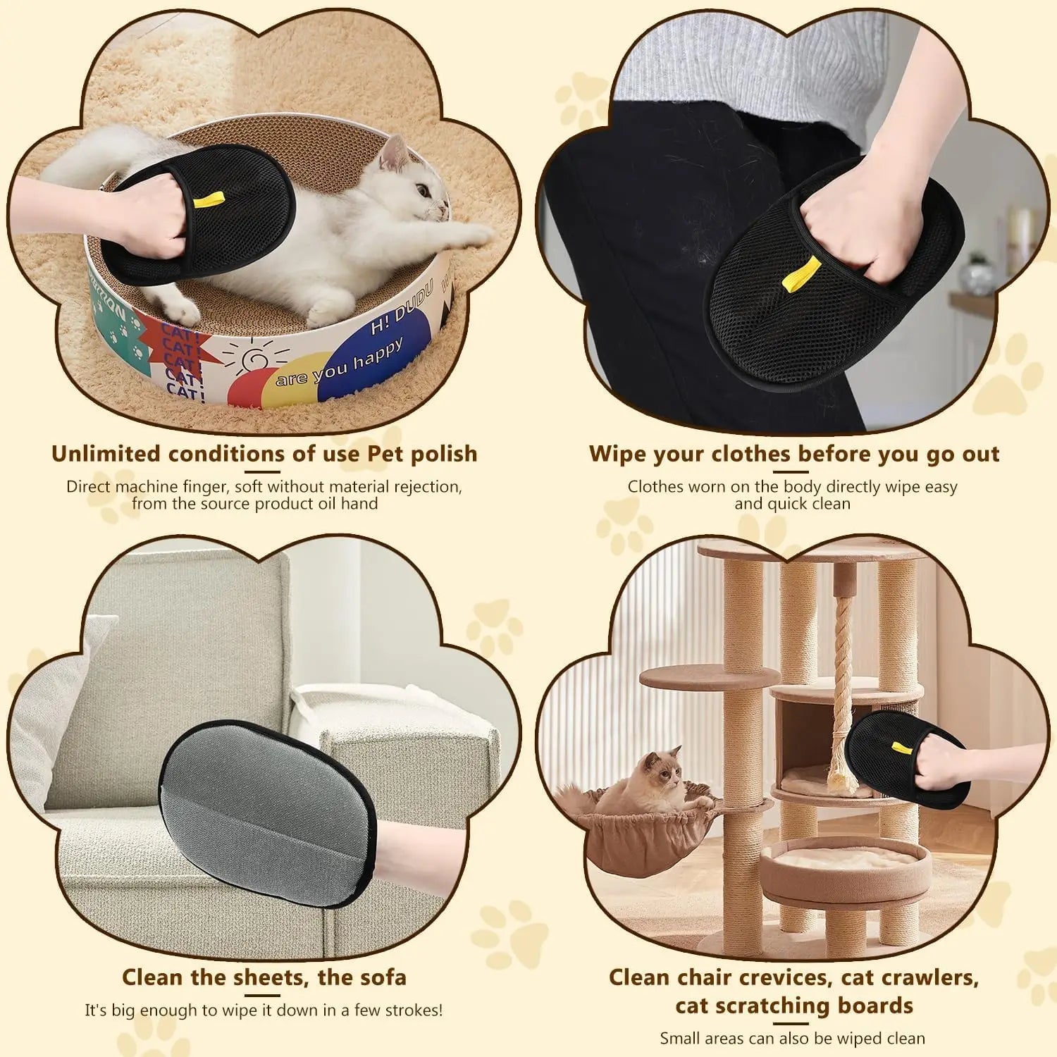 Pet Hair Cleaning And Collection Gloves Pet Double-sided Multi-functional Beauty Glove Tool Reduce The Pressure Of Pet Ownership
